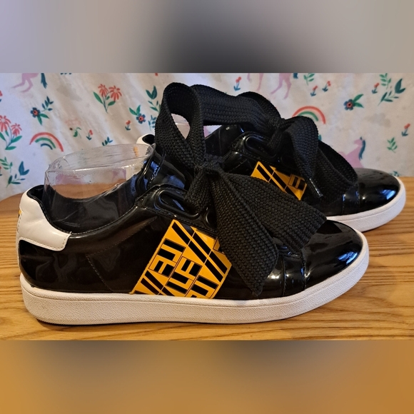 Y2K Jeffrey Campbell Pabst LF Black & Orange Casual Emo Goth Sneaker Shoe SZ 7M - Picture 3 of 8